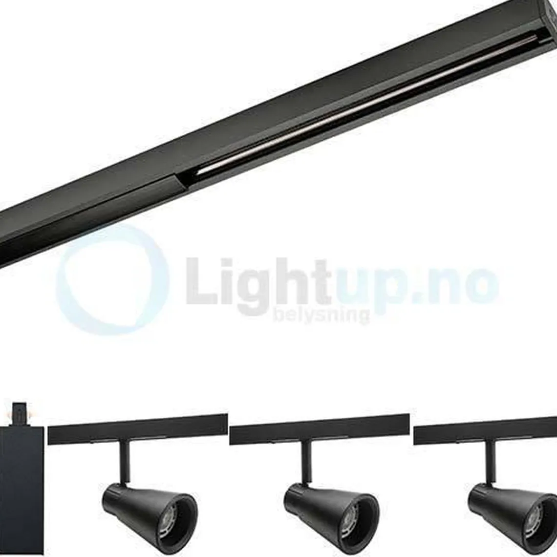 Komplett Zip Zoom 3x6,5W m/endetilkobling - Svart