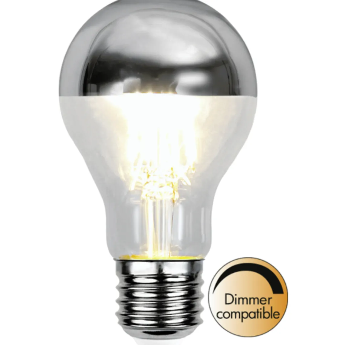 Krom topp filament E27 LED 4W 2700K 60mm - Klar