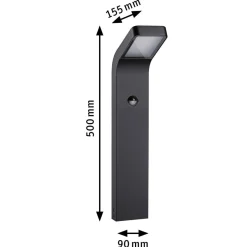 Kulma pullert utendørs IP44 7,5W 3000 Kelvin 50 cm - Sensor