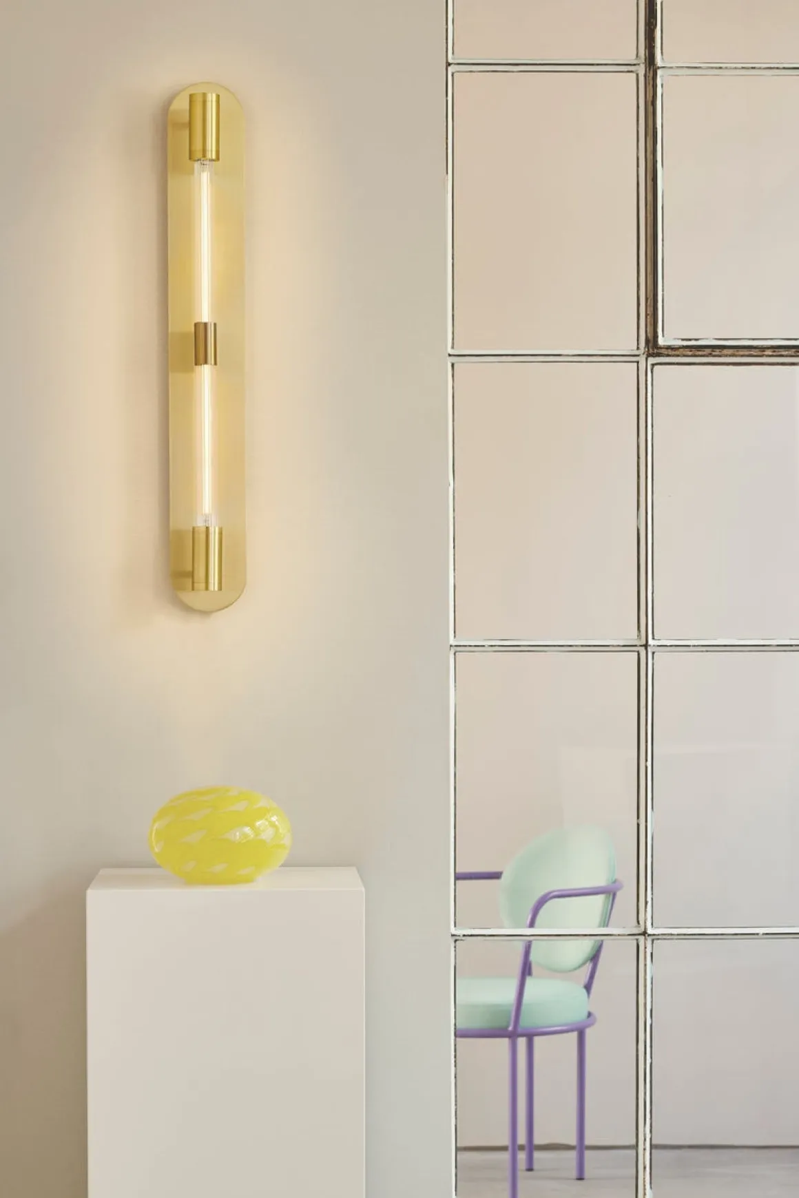 Liberty dobbel vegglampe - Messing
