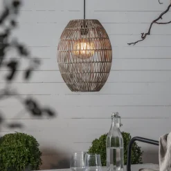 Linde utendørs lampeskjerm 30 cm IP44 - Grå/beige