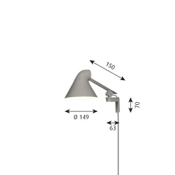 Louis Poulsen NJP kort vegglampe