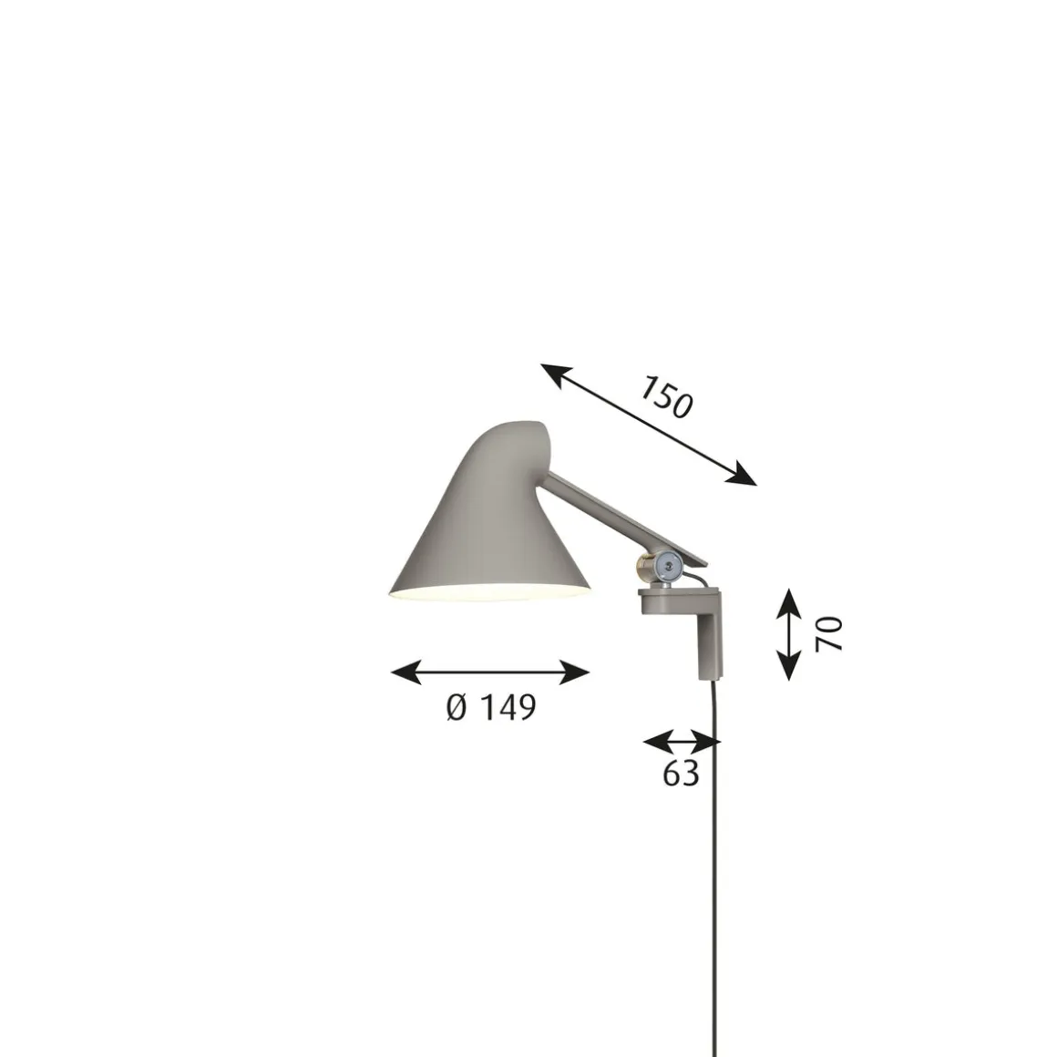 Louis Poulsen NJP kort vegglampe