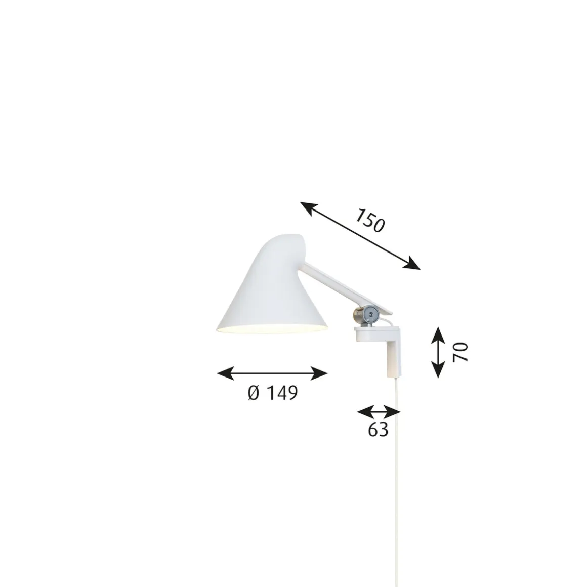 Louis Poulsen NJP kort vegglampe