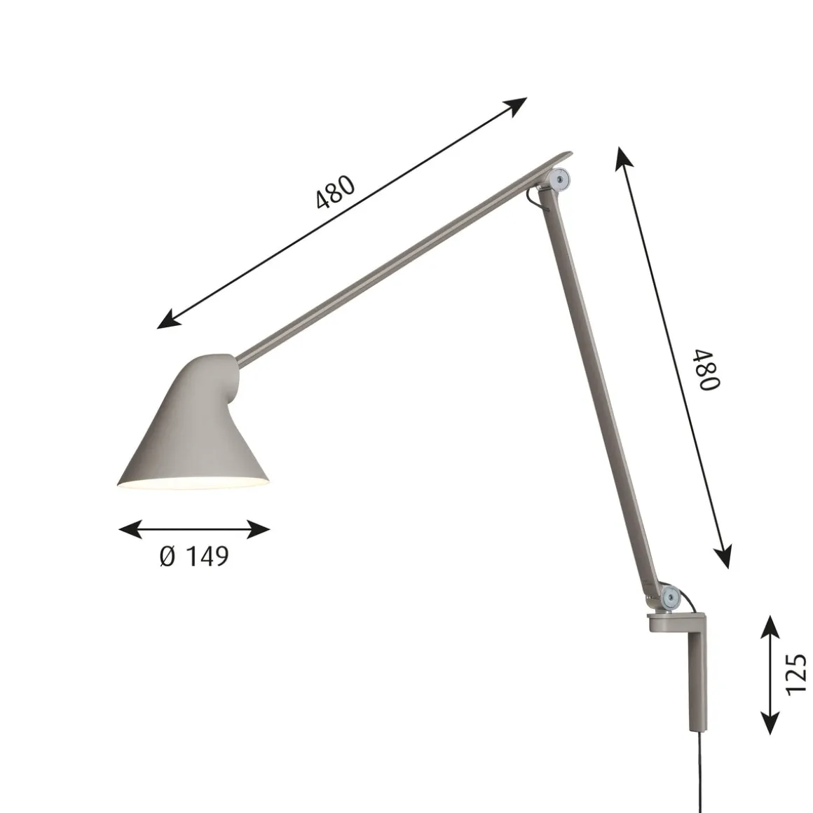 Louis Poulsen NJP lang vegglampe
