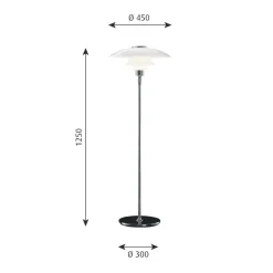 Louis Poulsen PH 4½-3½ gulvlampe Krom/Opalt glass
