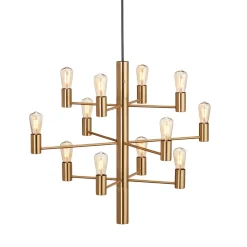 Manola takpendel 12 lys - Satin Messing