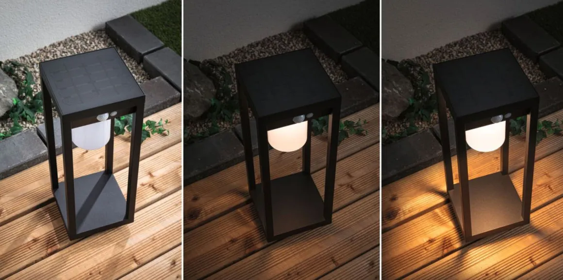Marisol pullert utendørs 5,5W 3000 Kelvin m/bevegelses sensor - Solcelle