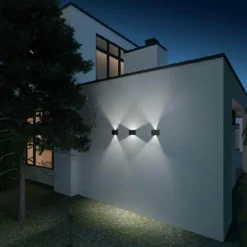 Matar vegglampe opp/ned utendørs 2x6W IP54 - Mørk grå