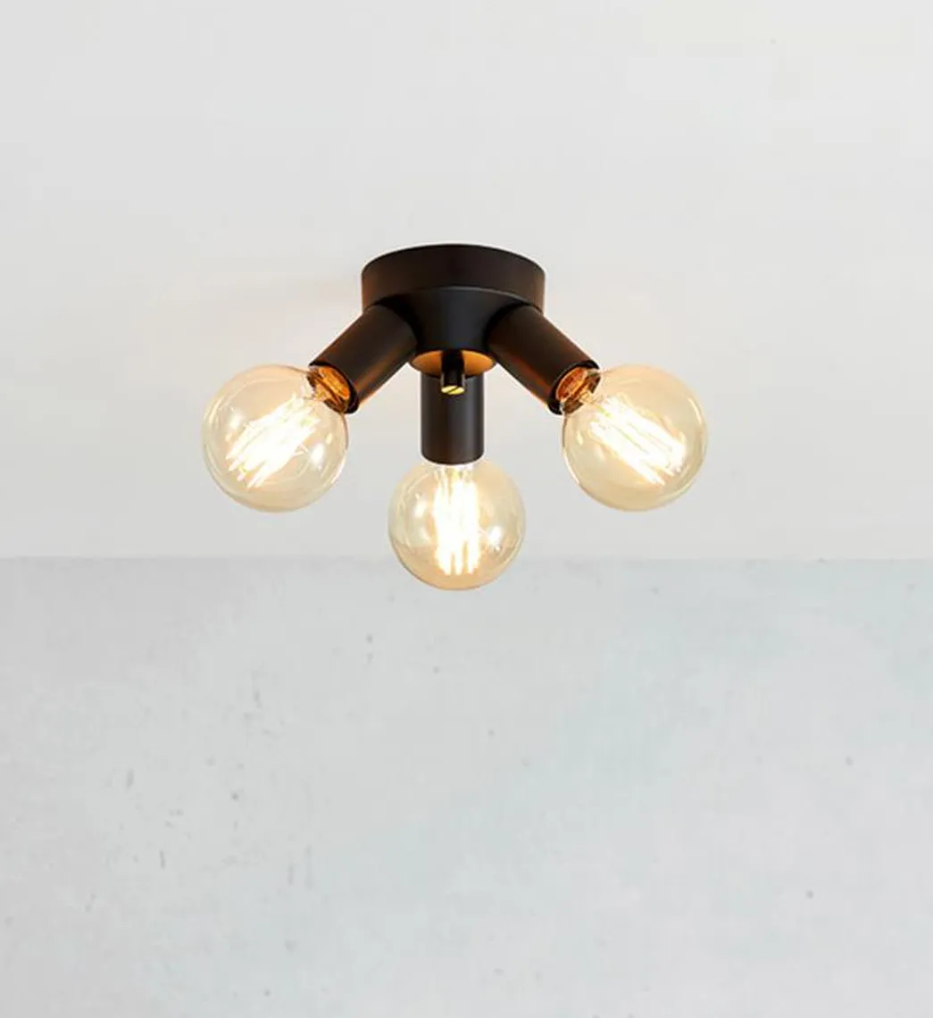 Mazzo taklampe 3-lys - Svart - Svart