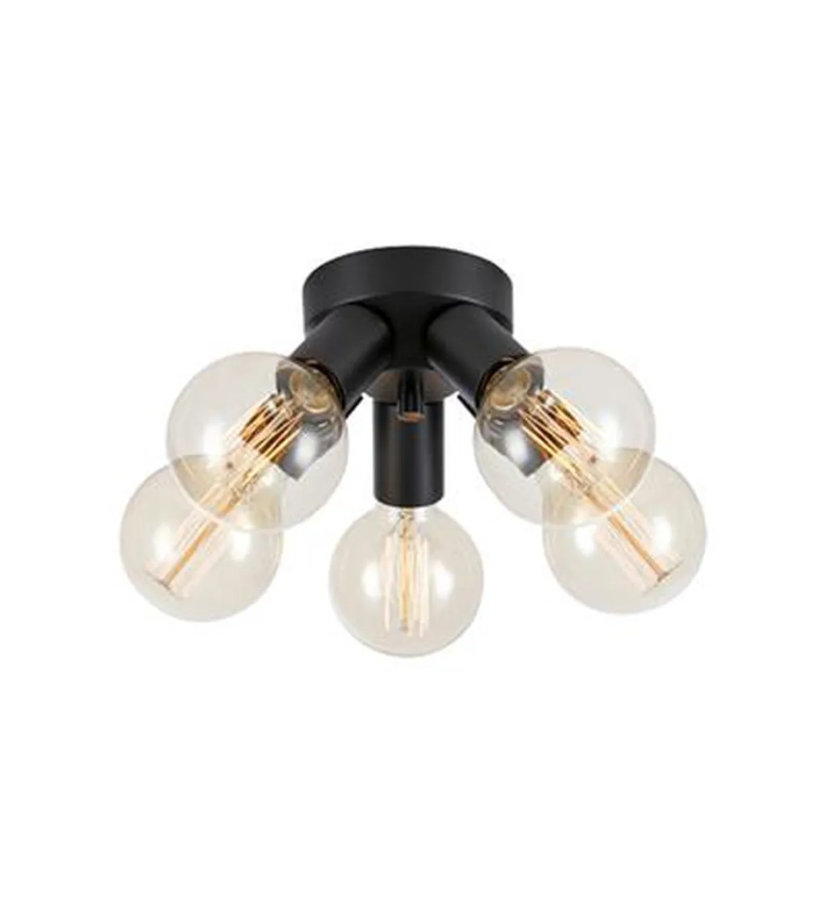 Mazzo taklampe 5-lys - Svart - Svart