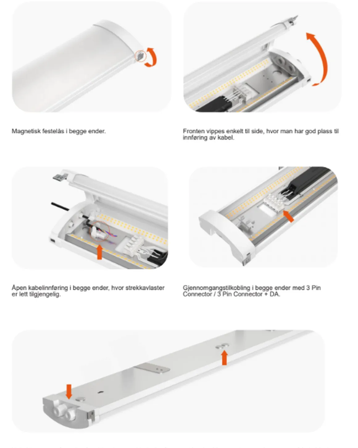 Mega Batten lysarmatur 20W 3000/4000K IP44 - 62 cm