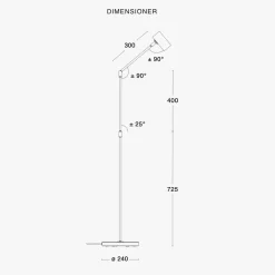 Minipoint gulvlampe Flex - Hvit