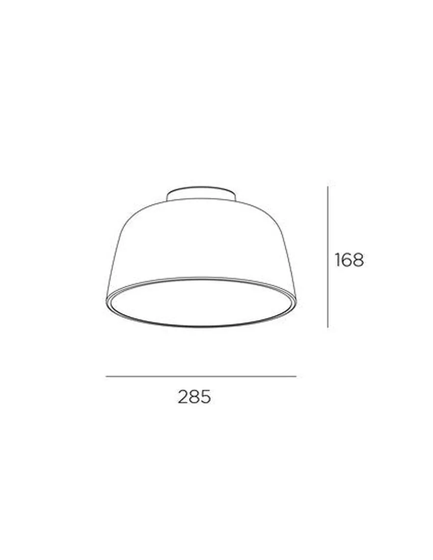 Miso taklampe 28,5 cm - Hvit/Gullfarget