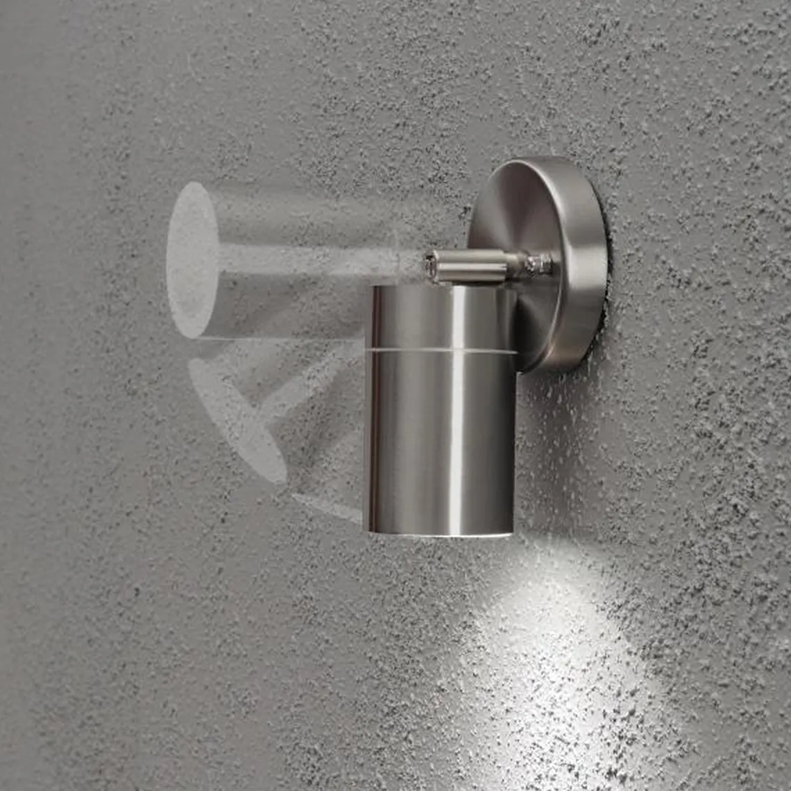 Modena vegglampe ned m/tilt - rustfritt stål