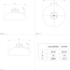Mogano takplafond 40 cm E27 - Mokka