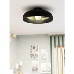 Mogano takplafond 40 cm E27 - Svart