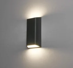Nemi vegglampe utendørs opp/ned 2x4W IP65 3000K dimbar - Grafitt grå