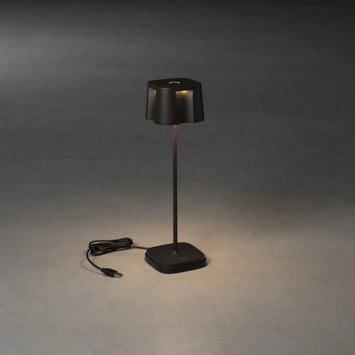 Nice bordlampe 36 cm IP54 oppladbar USB - Svart