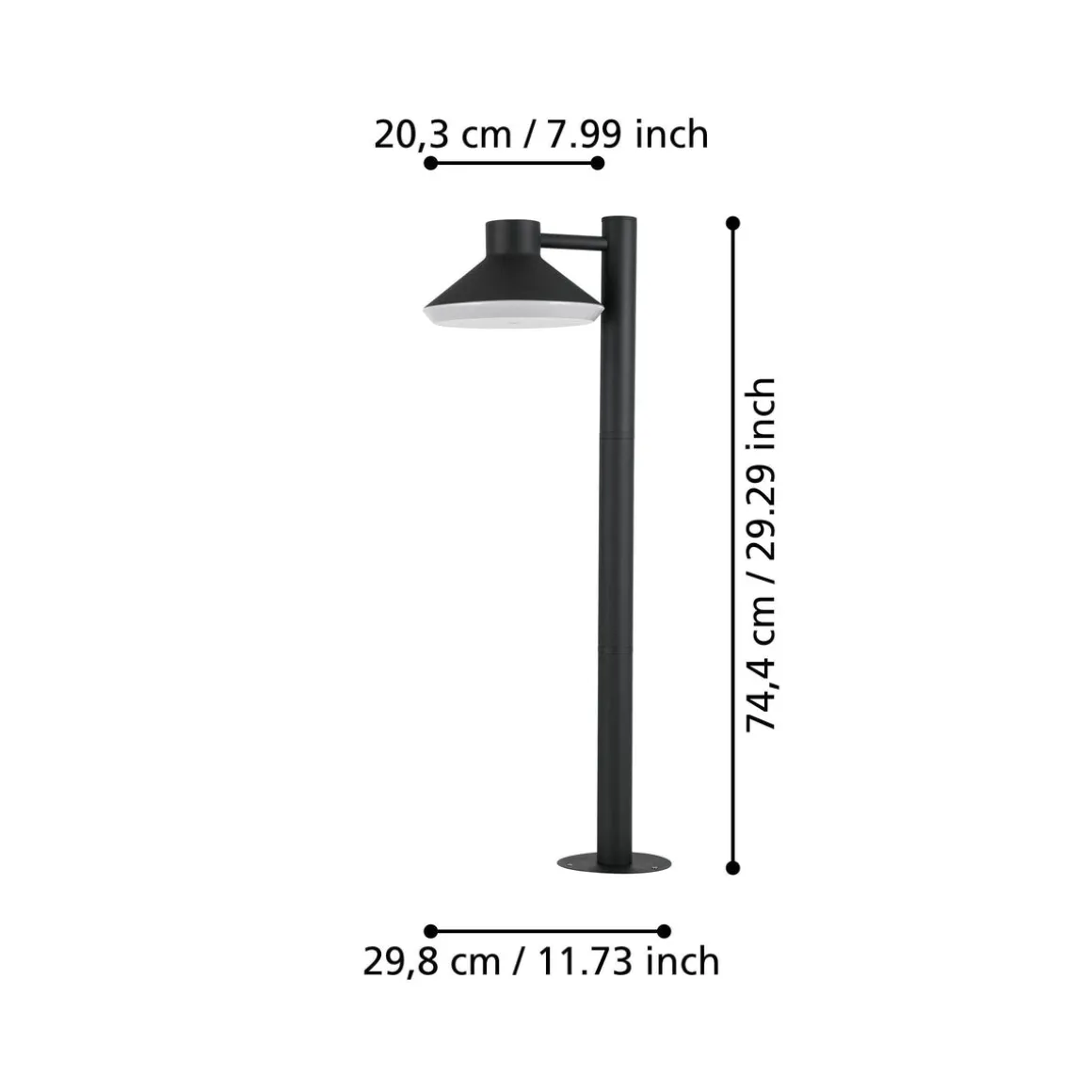 Ninnarella pullert utendørs 74 cm IP44 - Svart