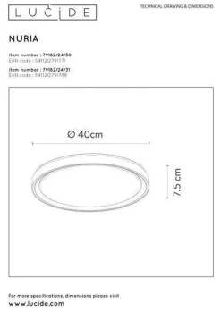 Nuria taklampe 40 cm 24 watt 2700 Kelvin 3-step dim