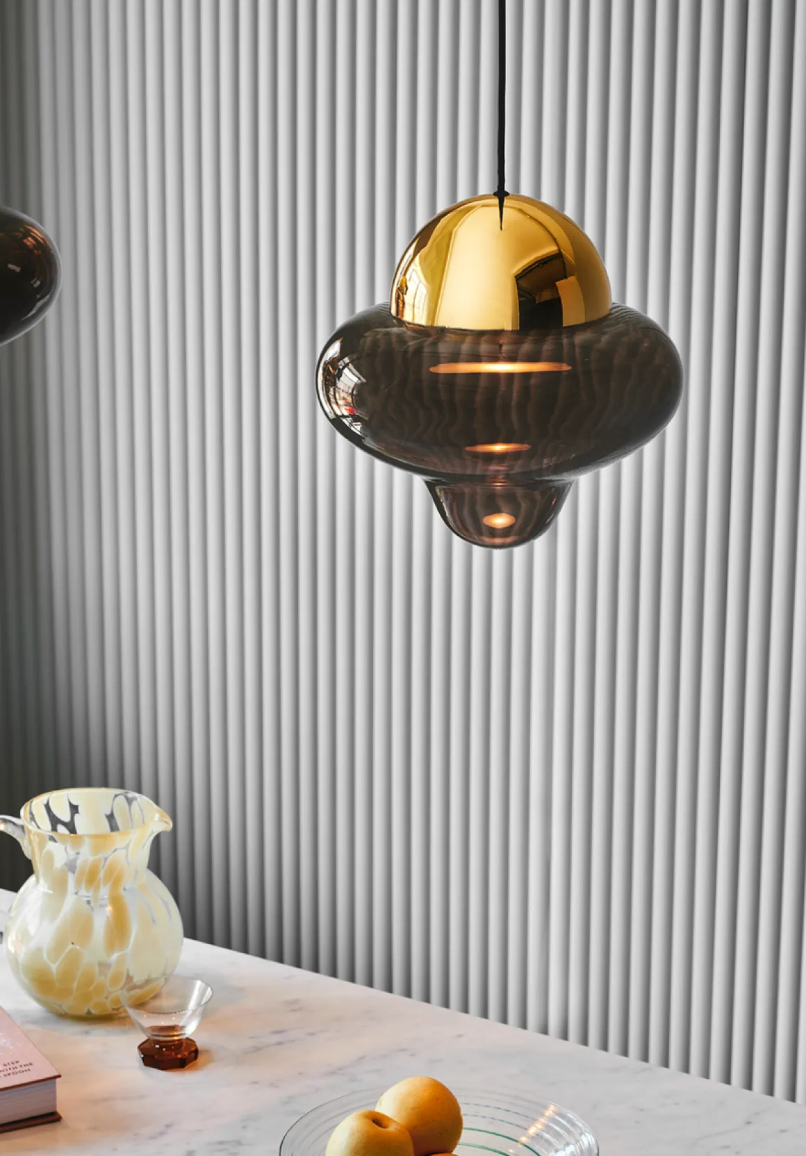 Nutty taklampe XL - Brun/Messing