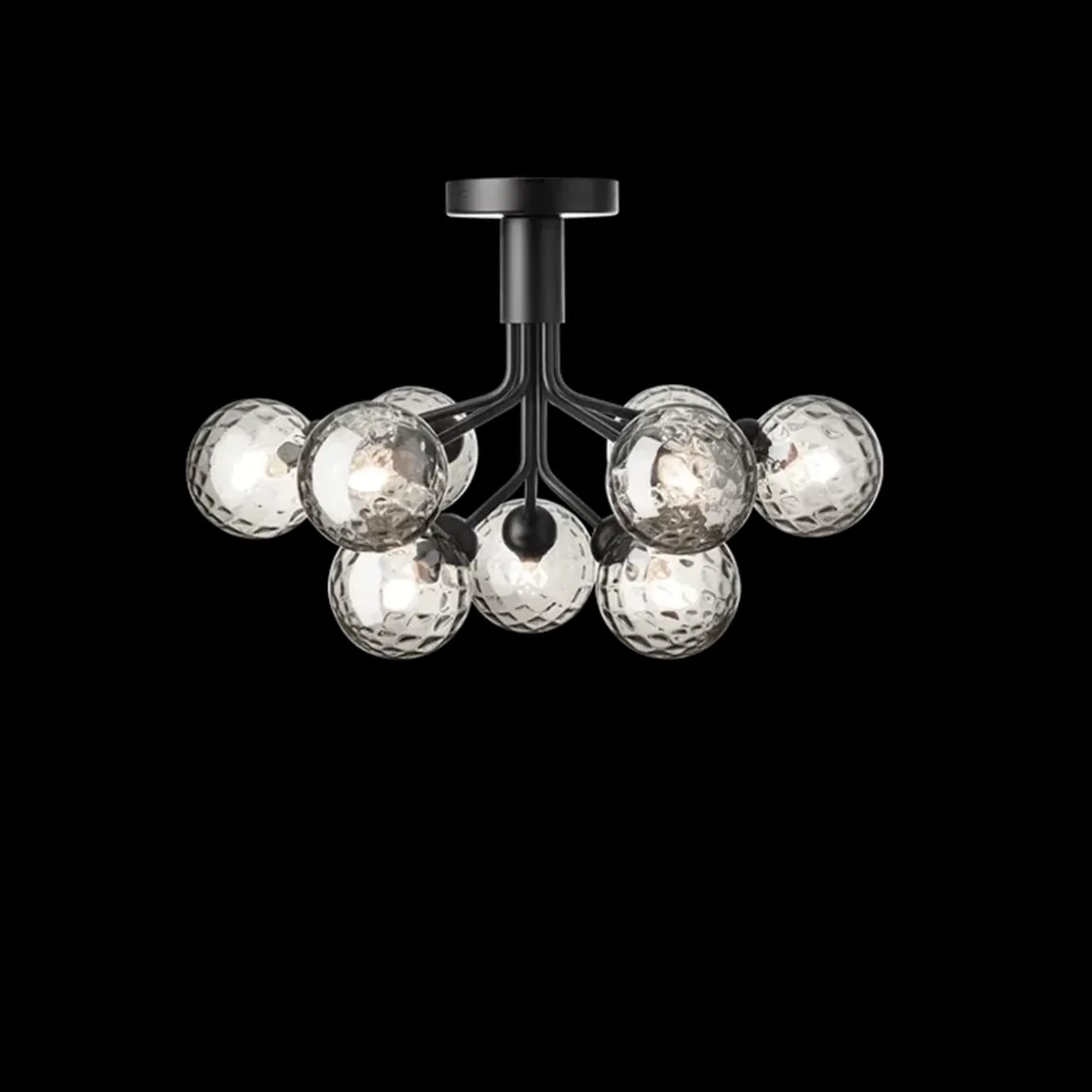 Nuura Apiales 9 ceiling svart/optic glass