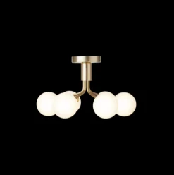 Nuura Apiales 6 taklampe børstet messing / opal glass