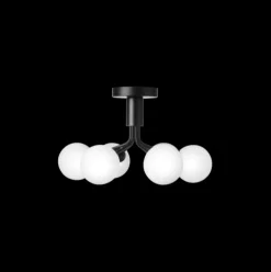 Nuura Apiales 6 taklampe satengsort / opal glass