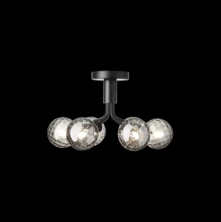 Nuura Apiales 6 taklampe - satengsort / optic røyket glass