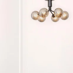 Nuura Apiales 6 taklampe - satengsort / optic røyket glass