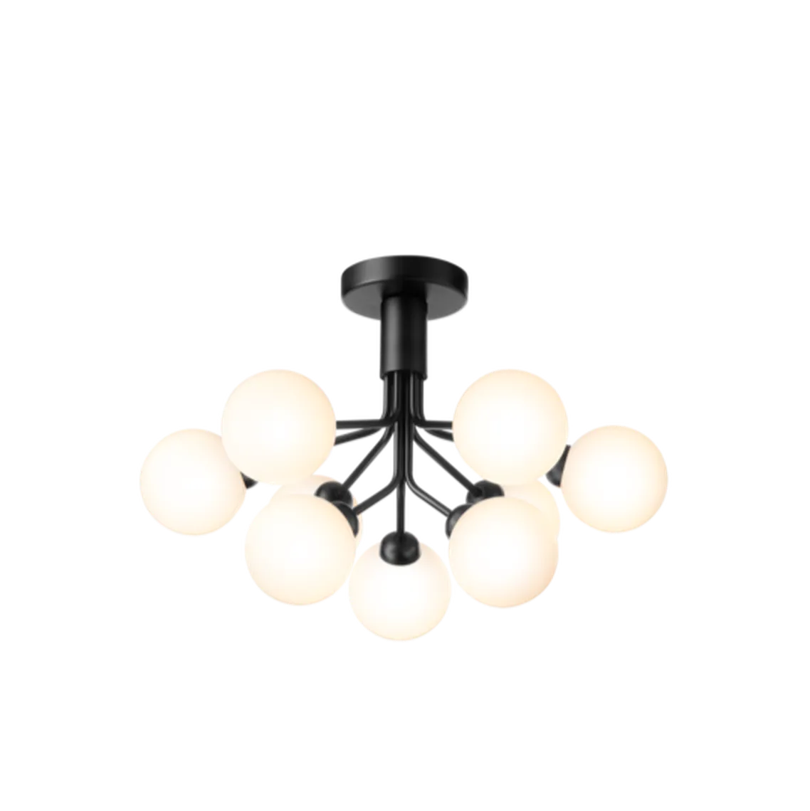 Nuura Apiales 9 taklampe satin svart/opal