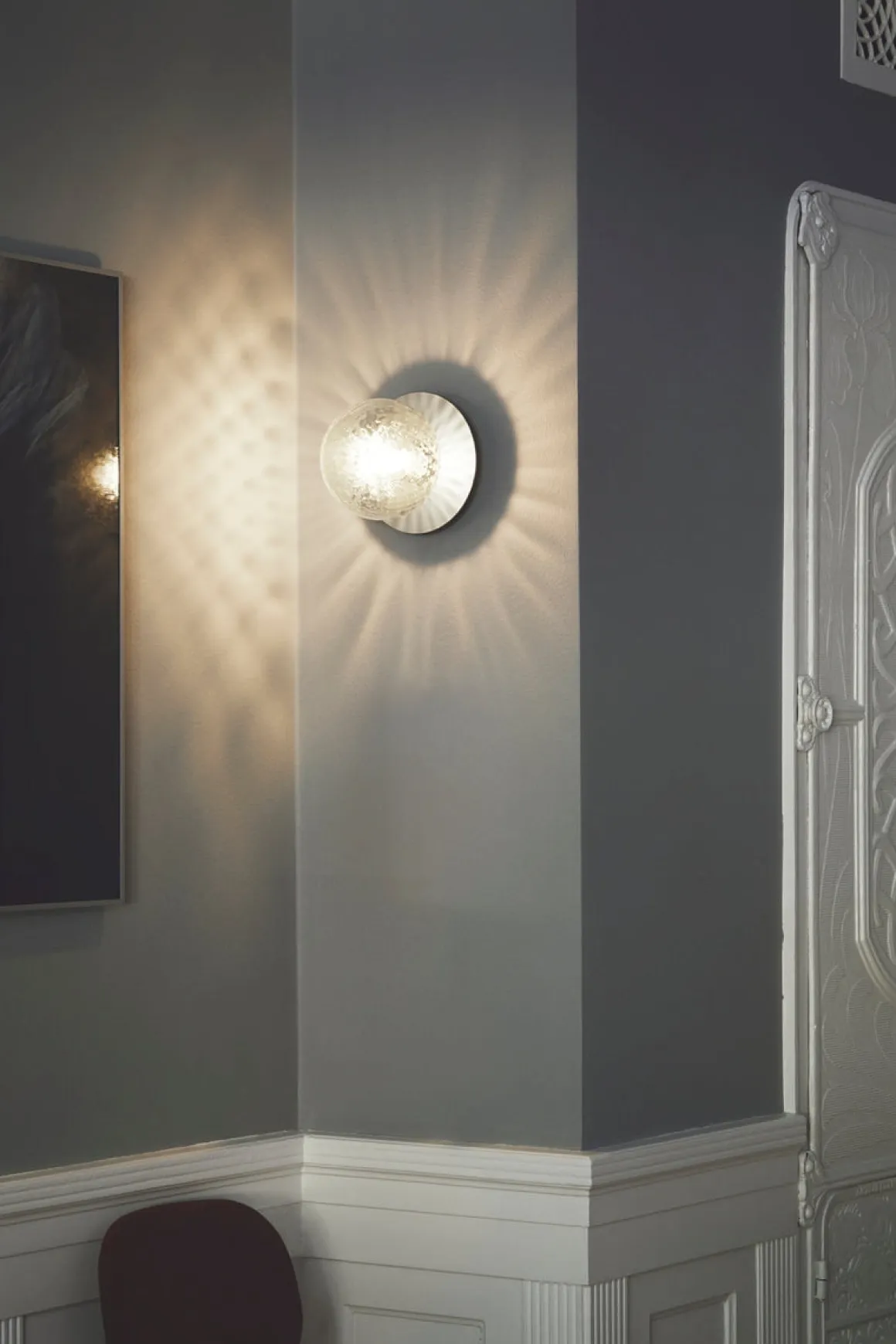 Nuura Liila 1 vegglampe/taklampe - medium - light silver / optikk