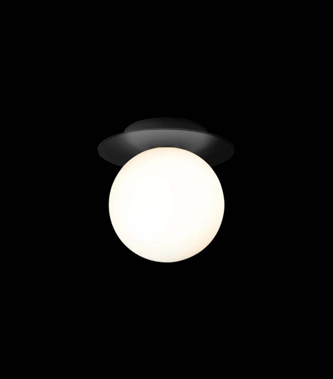 Nuura Liila 1 vegglampe/taklampe - medium - svart / opal glass