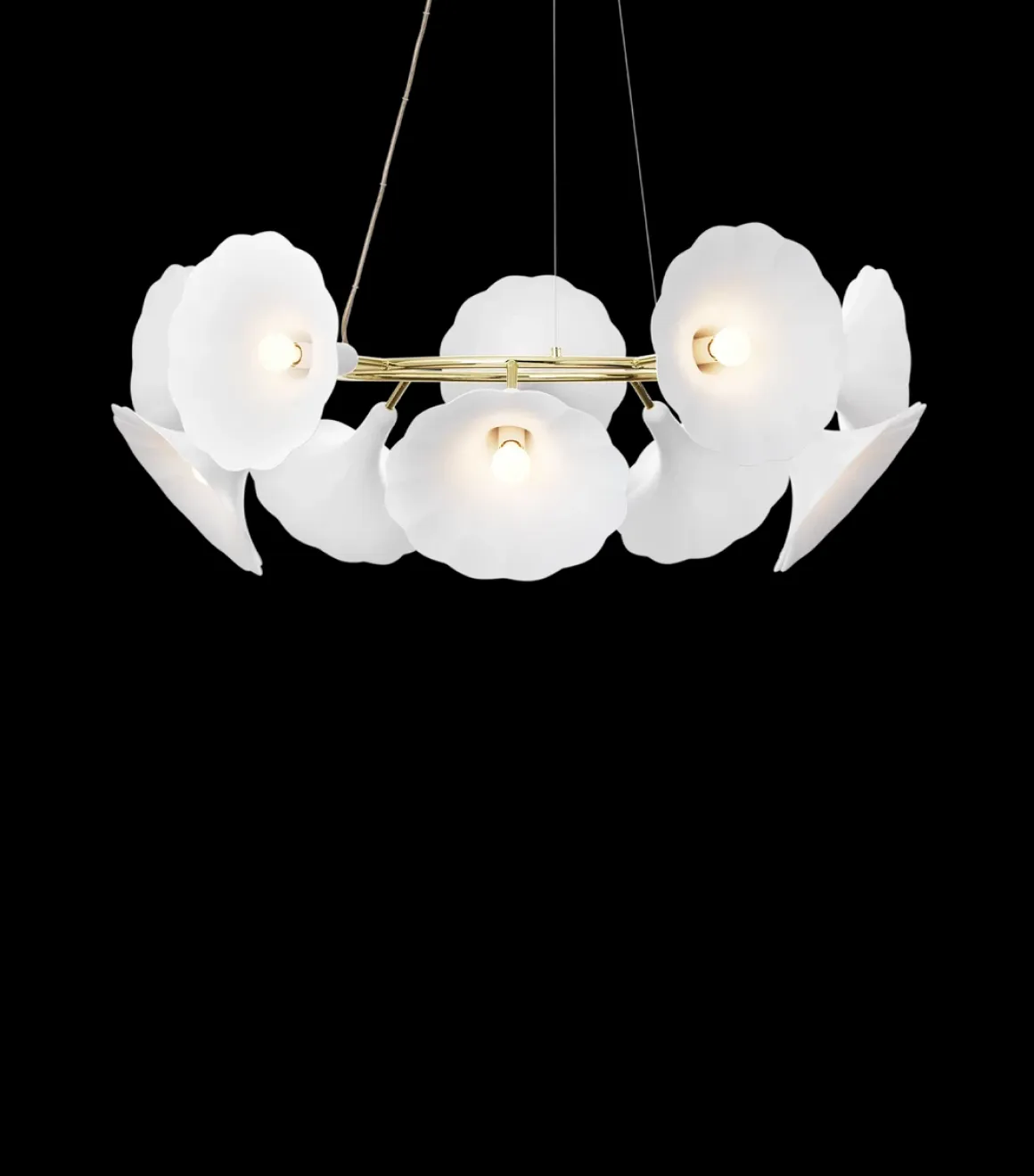 Nuura Petalii 10 taklampe Hvit/messing