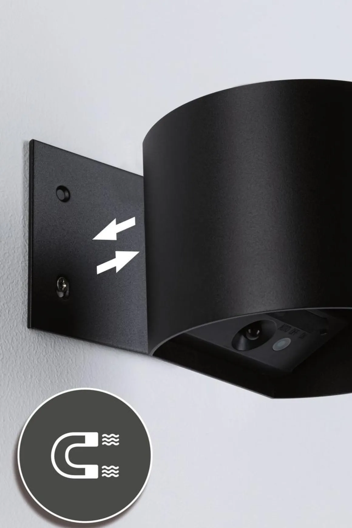 Nyara rund oppladbar vegglampe opp/ned lys med sensor