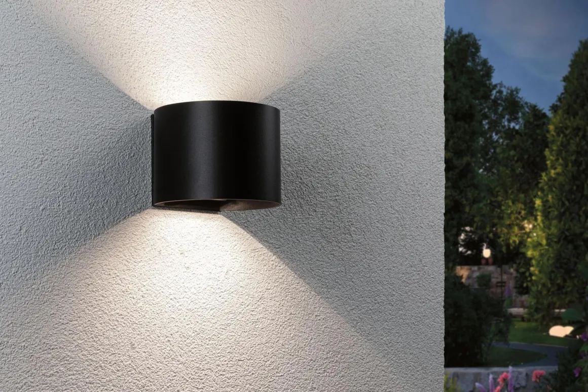 Nyara rund oppladbar vegglampe opp/ned lys med sensor