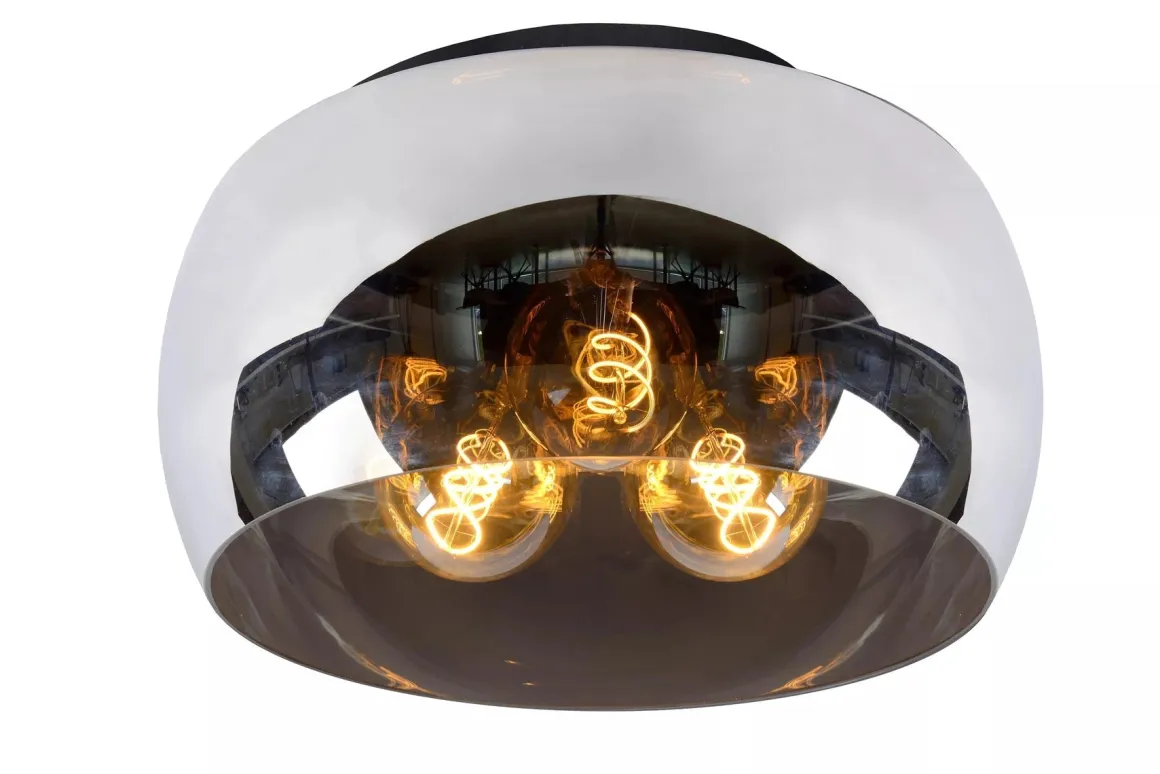 Olivia taklampe 40 cm - Svart/Røykfarget