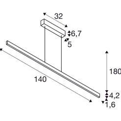 One linear 140 cm takpendel opp/ned lys 35W 2700/3000 Kelvin - Dimbar