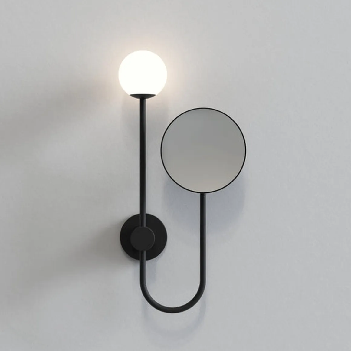 Orb Single vegglampe m/speil IP44 G9