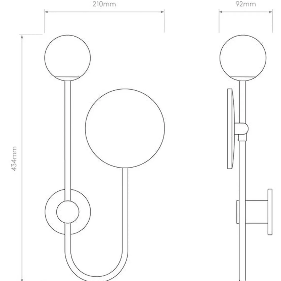 Orb Single vegglampe m/speil IP44 G9