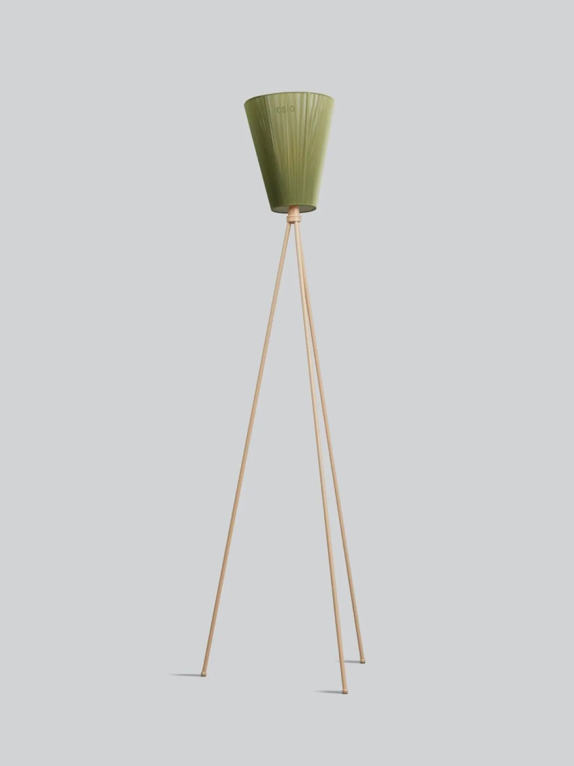 Oslo Wood gulvlampe beige med skjerm