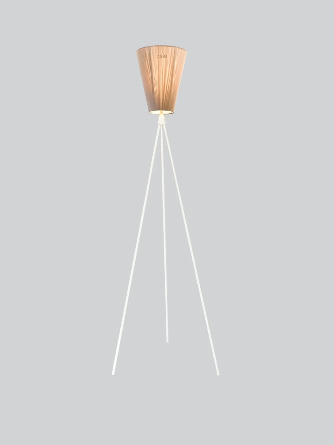 Oslo Wood gulvlampe hvit med skjerm