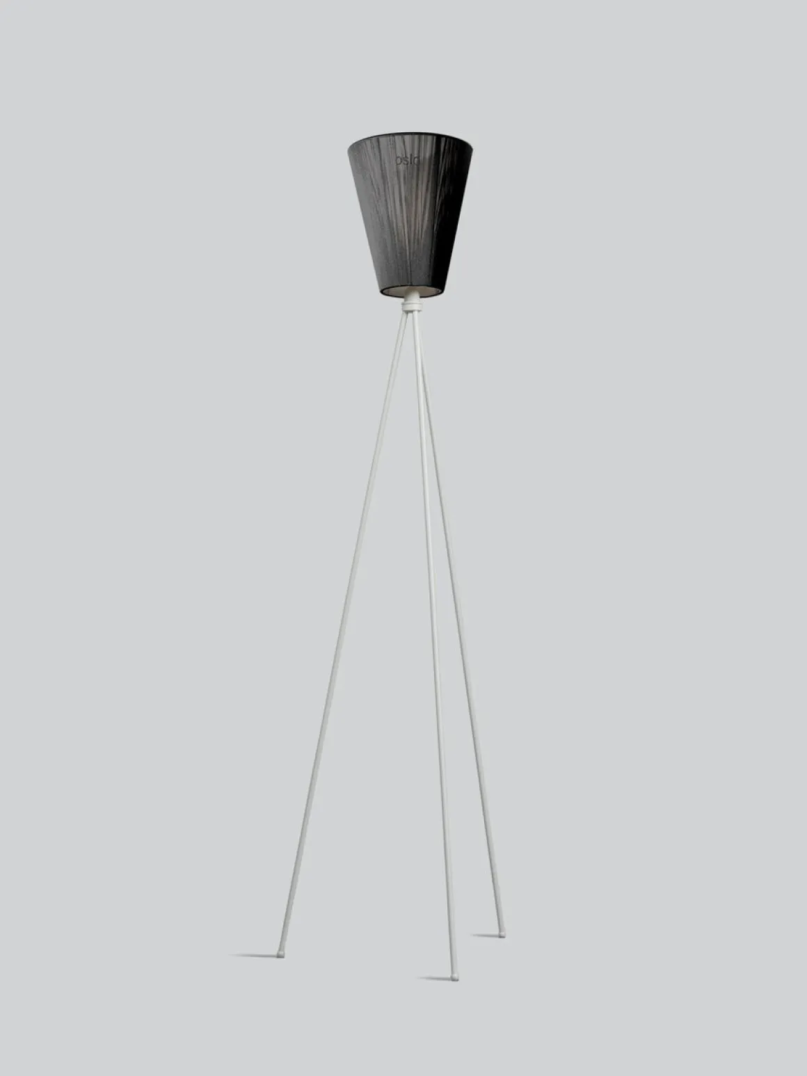 Oslo Wood gulvlampe lysegrå med skjerm