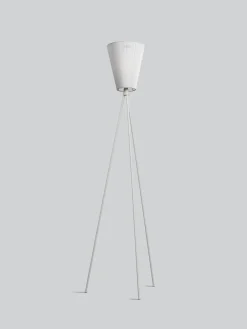 Oslo Wood gulvlampe lysegrå med skjerm