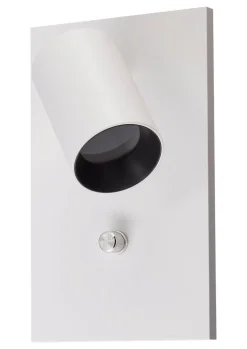 Oz K1 vegglampe m/USB - Hvit/Svart