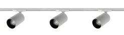 Oz spotskinne 3 spotter 1 meter - Pure white/Svart