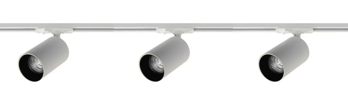 Oz spotskinne 3 spotter 1 meter - Pure white/Svart
