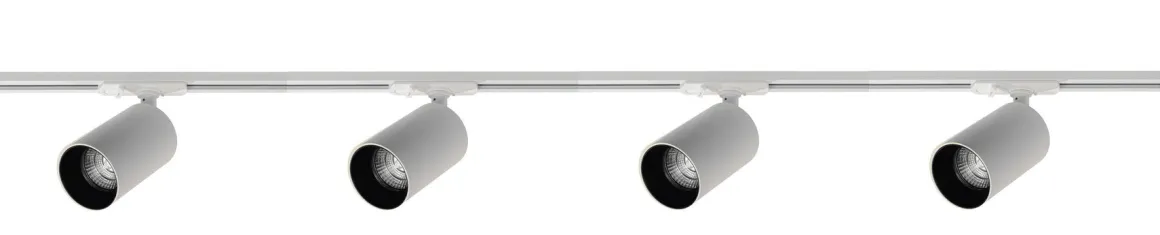Oz spotskinne 4 spotter 2 meter - Pure white/Svart