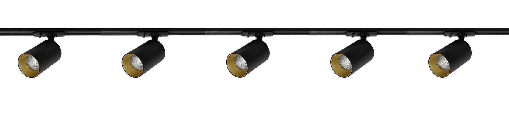 Oz spotskinne 5 spotter 2 meter - Svart/Gull